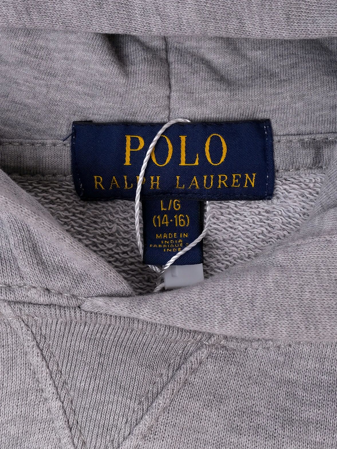 excellent polo ralph lauren gray hoodie kids size 15 with graphics