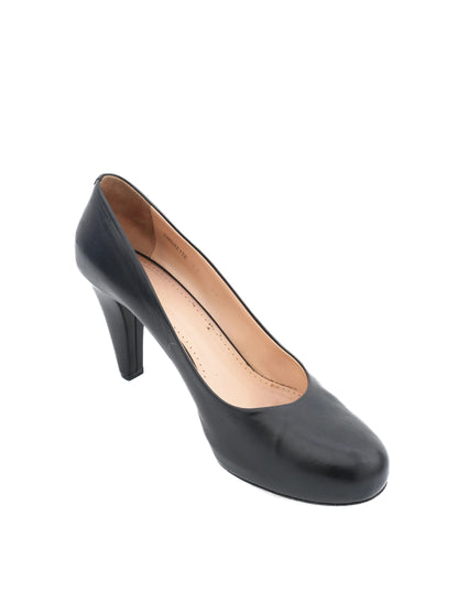 Excellent Bally Black High-Heeled Leather Shoes Size 40