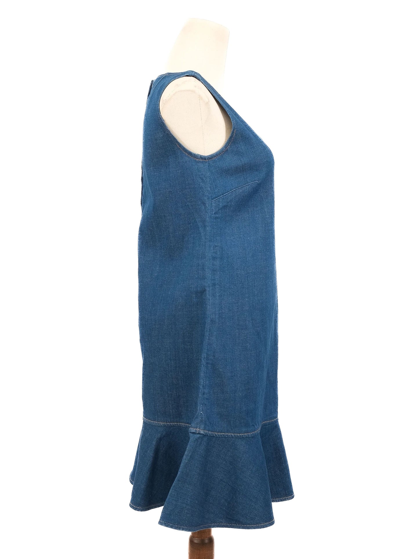 excellent dolce gabbana sleeveless denim dress blue size m