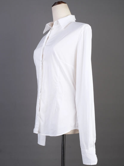 Excellent Richmond Women's White Long Sleeve Button-Up Shirt Size L