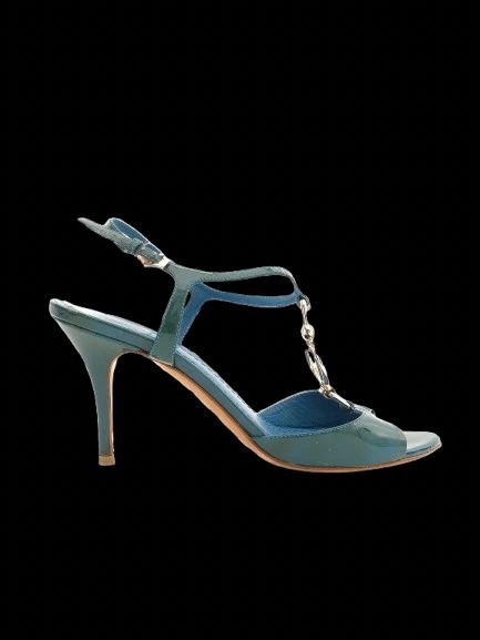 excellent dior green leather high-heeled sandals size 39