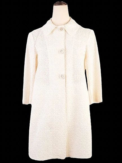 Excellent Ermanno Scervino White Lace Coat Size XS Women