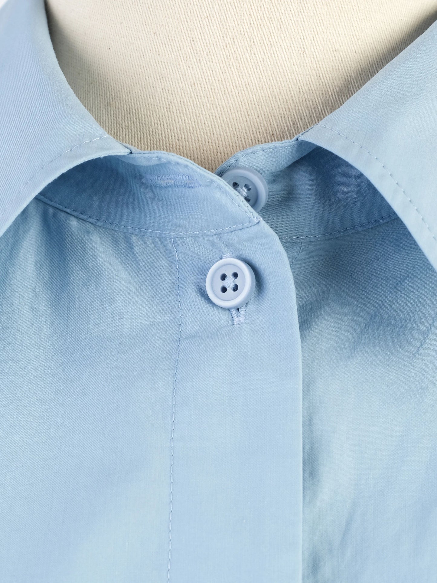 excellent cos light blue cotton button-down shirt dress size m