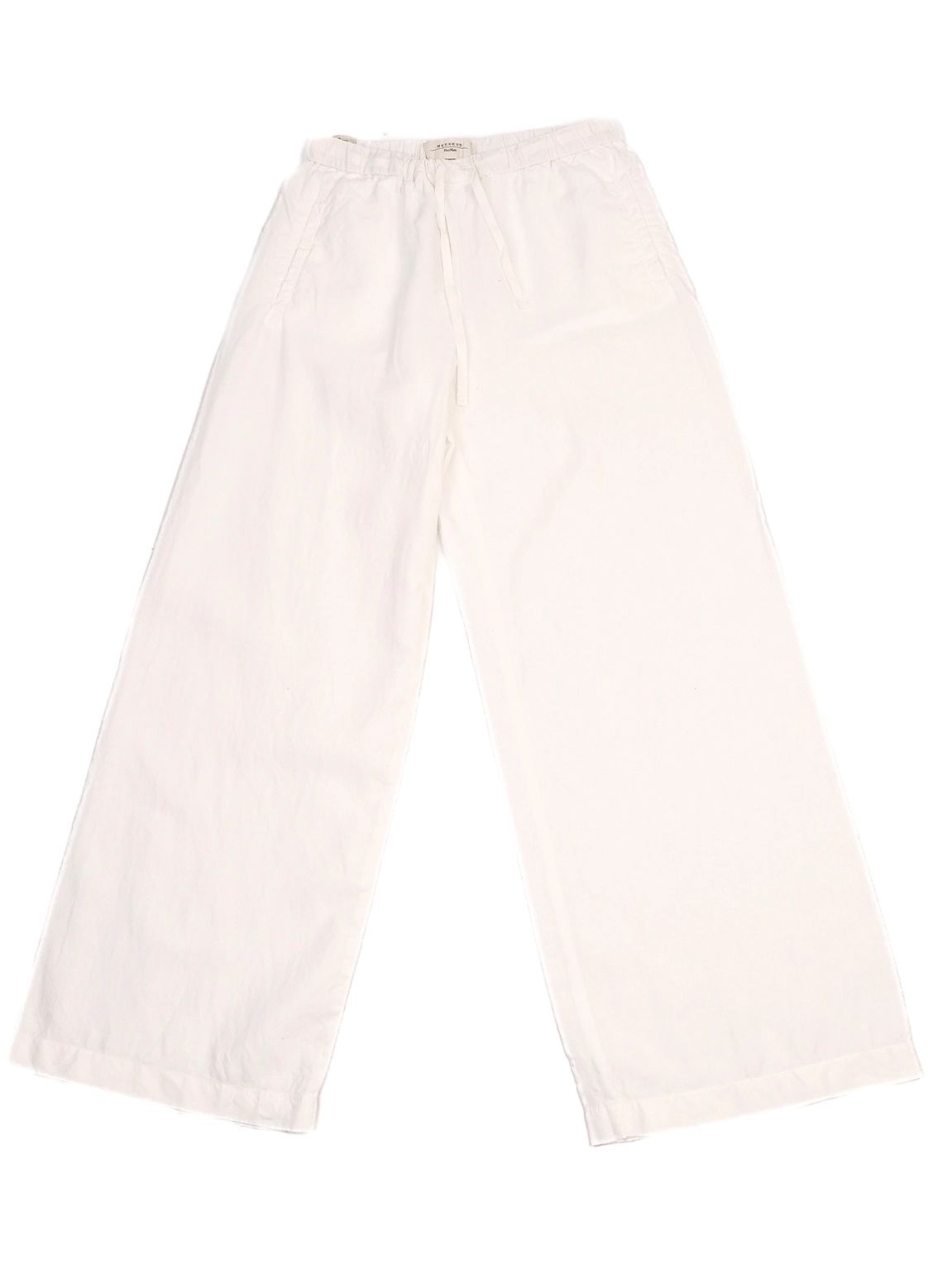 excellent weekend maxmara white wide-leg pants size s lino