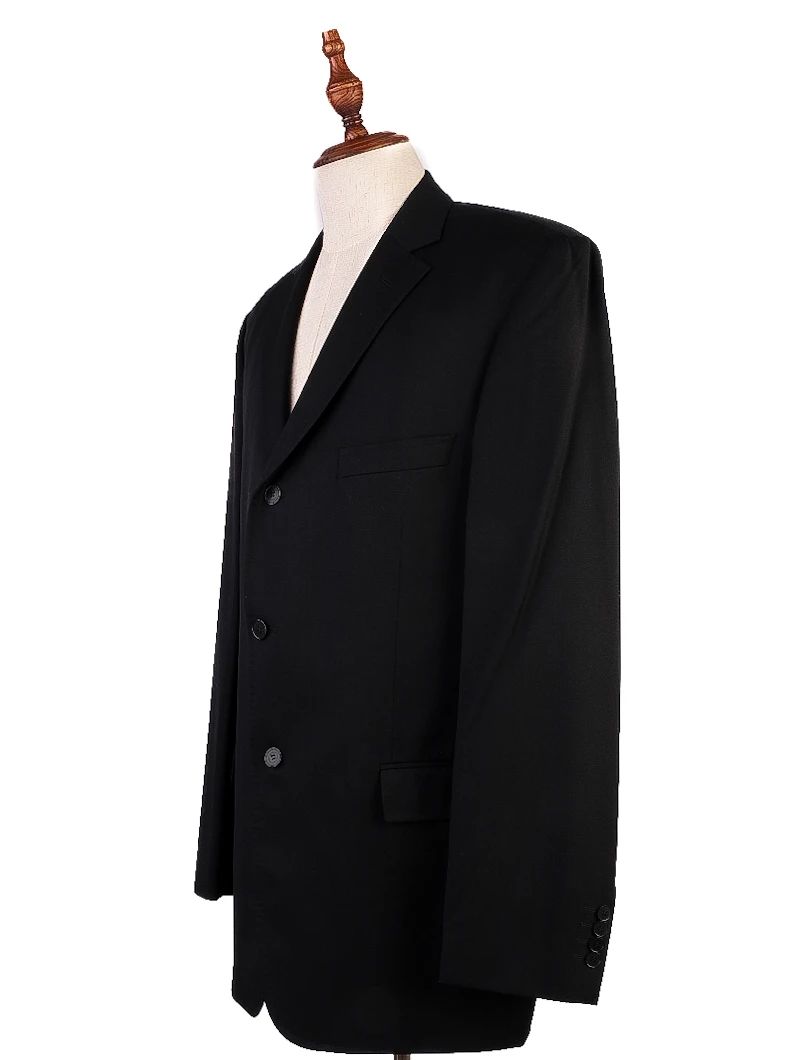 good vitale barberis canonico black cashmere wool suit jacket size l