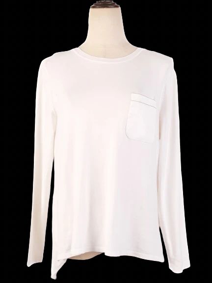 excellent peserico women's white nylon long sleeve top size l