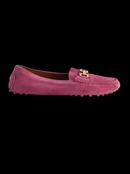 average salvatore ferragamo pink genuine suede loafers size 36