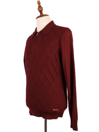 Excellent Castello d'Oro Red Wool Long Sleeve Sweater Size M
