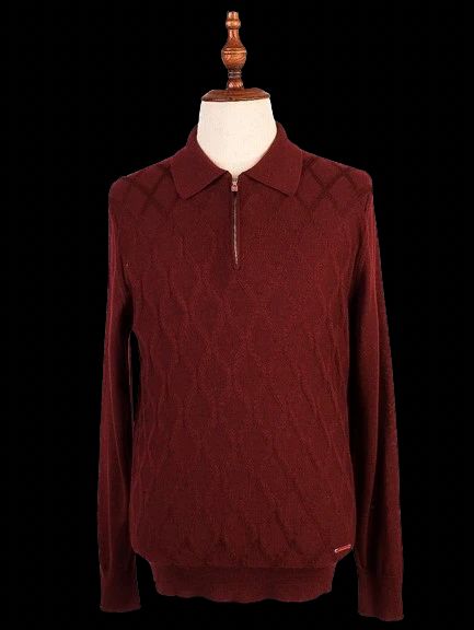 excellent castello d'oro red wool long sleeve sweater size m