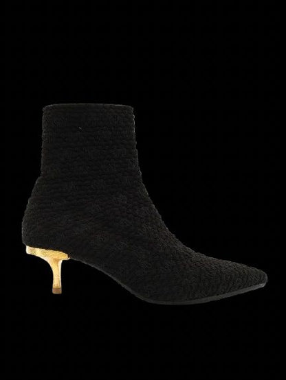Excellent Uterque Black Cashmere Wool Ankle Boots Size 39