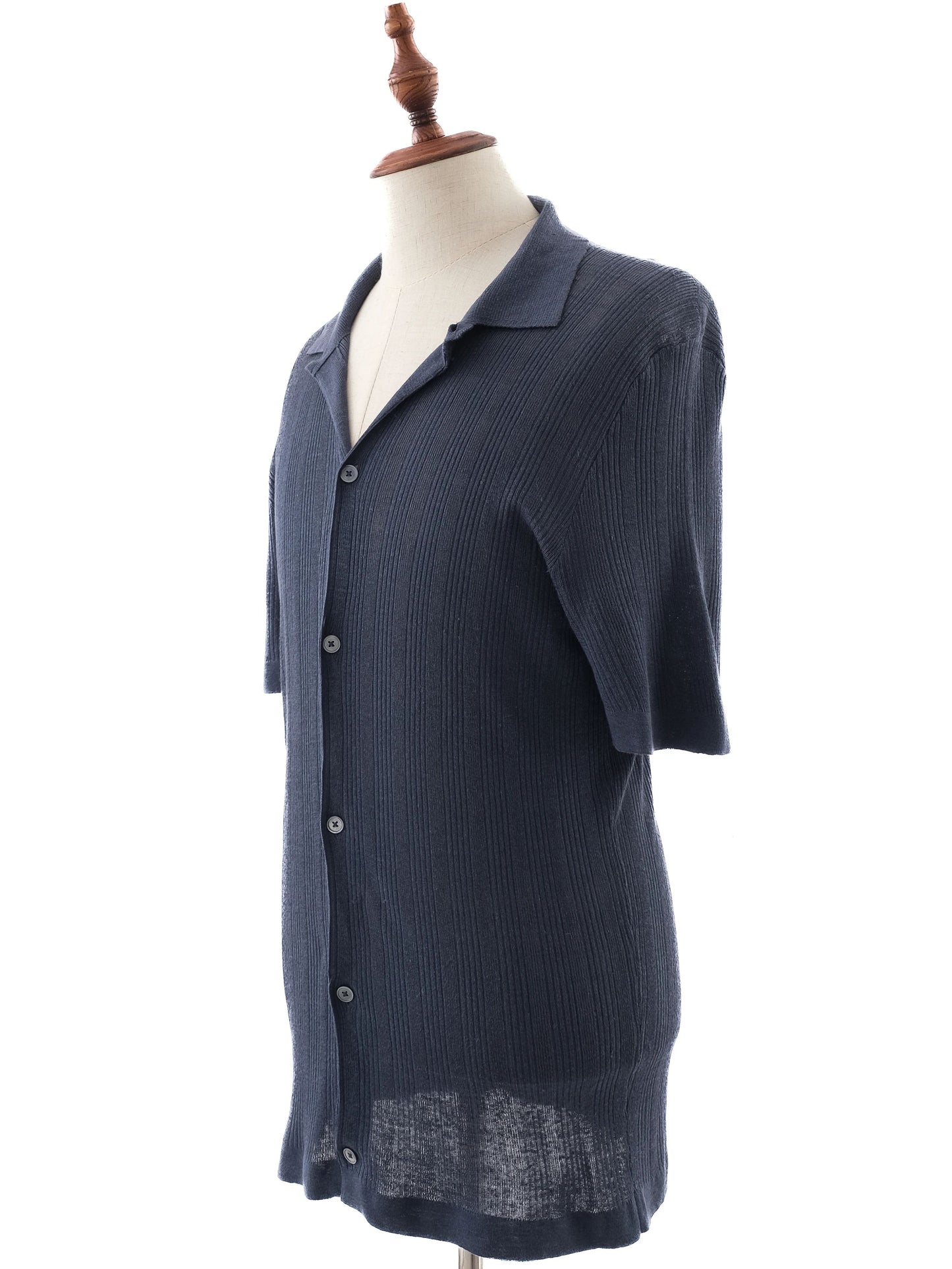 hermes men's silk button-up shirt blue size l excellent condition