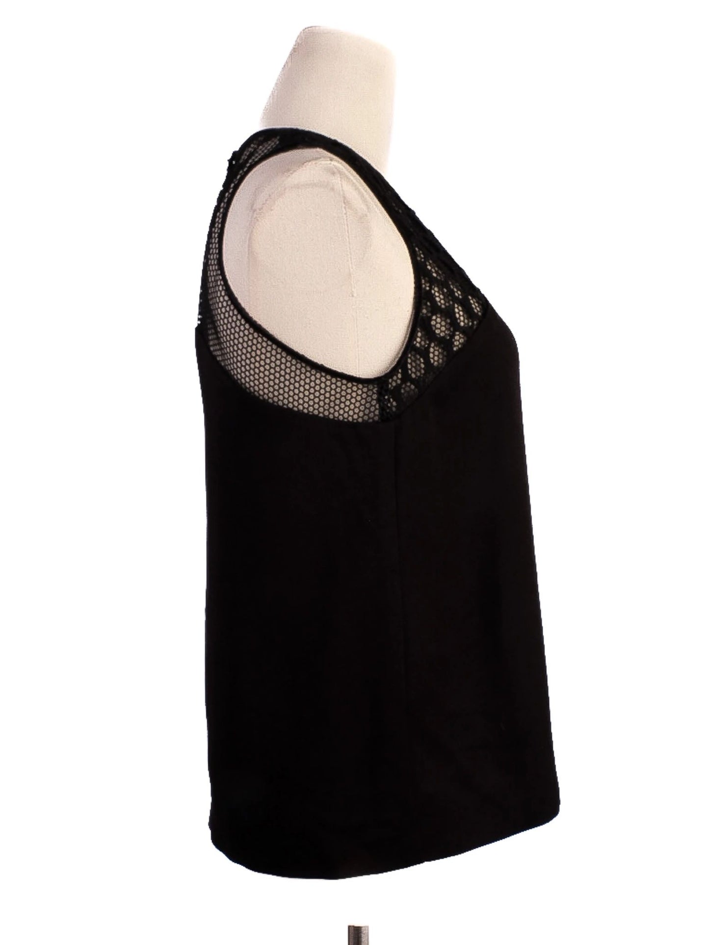 excellent maje black sleeveless top size s with lace detail