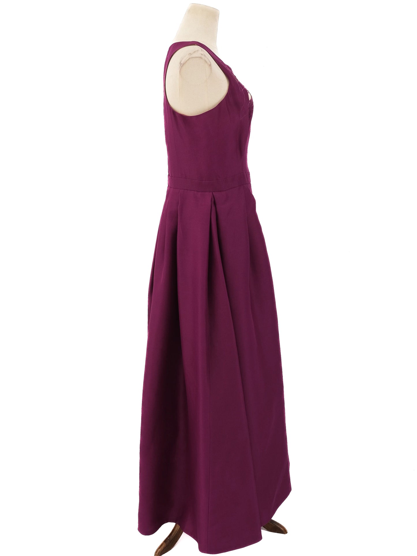 excellent zuhair murad purple silk floor-length dress sleeveless