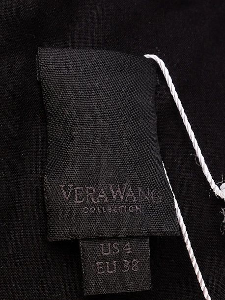 new vera wang black wool structured skirt size s