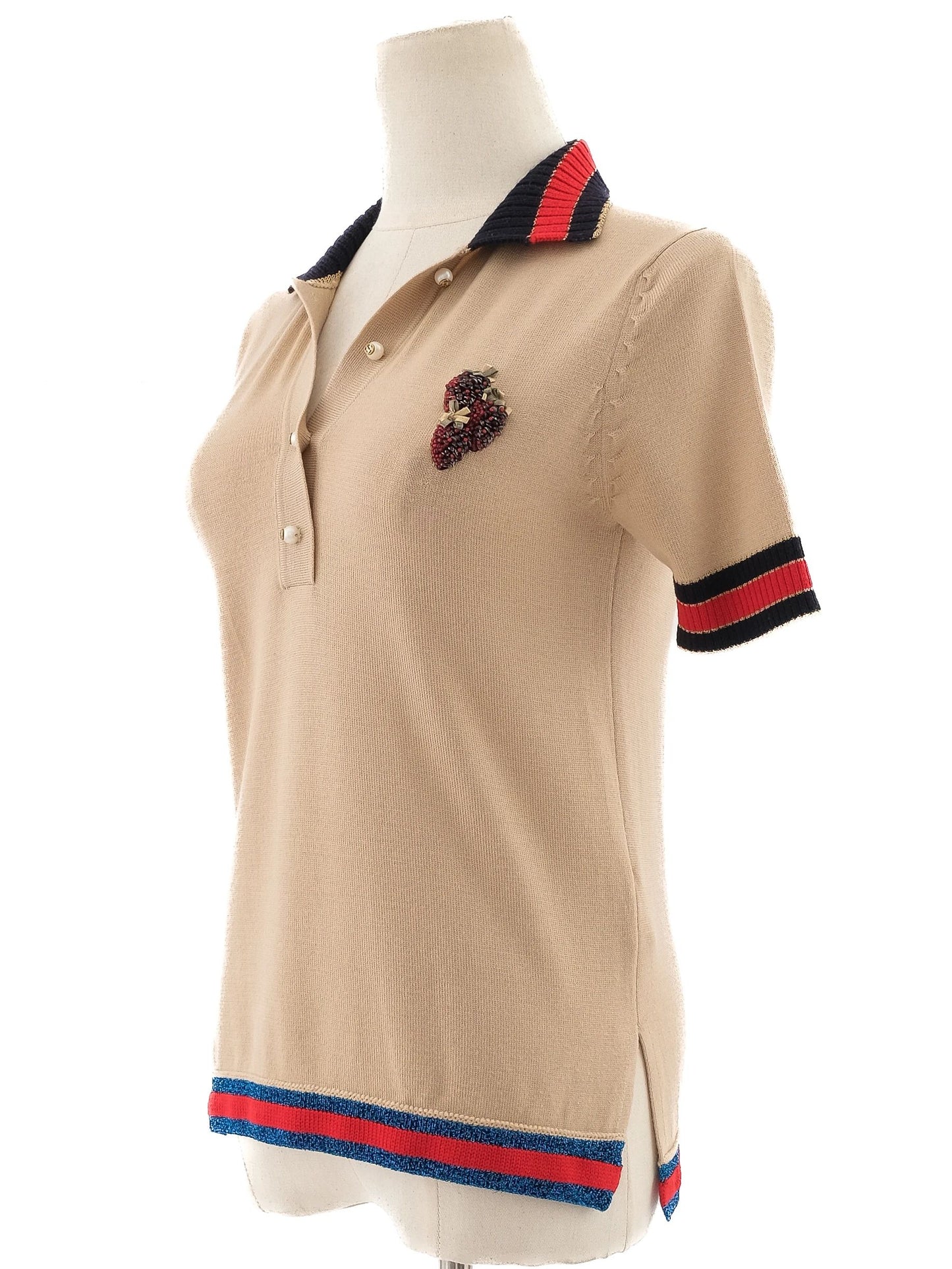 gucci excellent condition orange wool polo shirt size xs