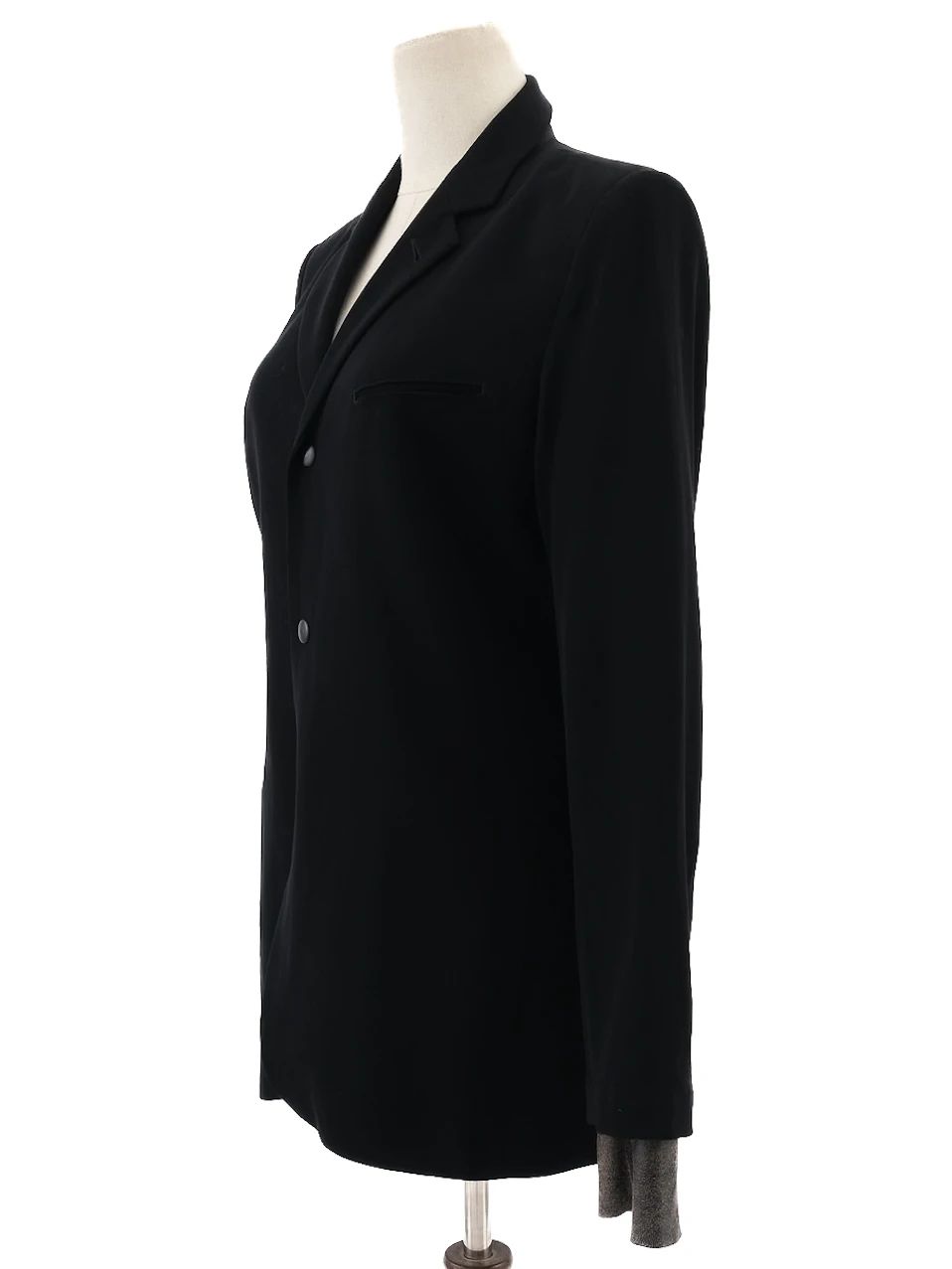 excellent jean-paul gaultier black wool blazer size xl for women