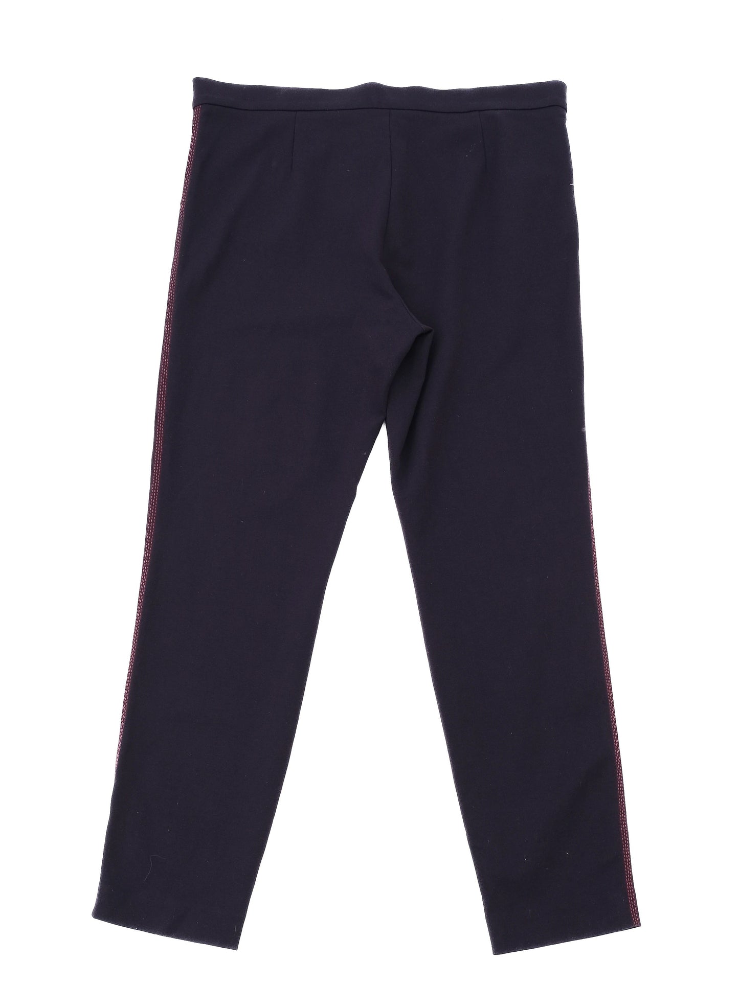 excellent escada sport blue viscose pants with red side stripes xl