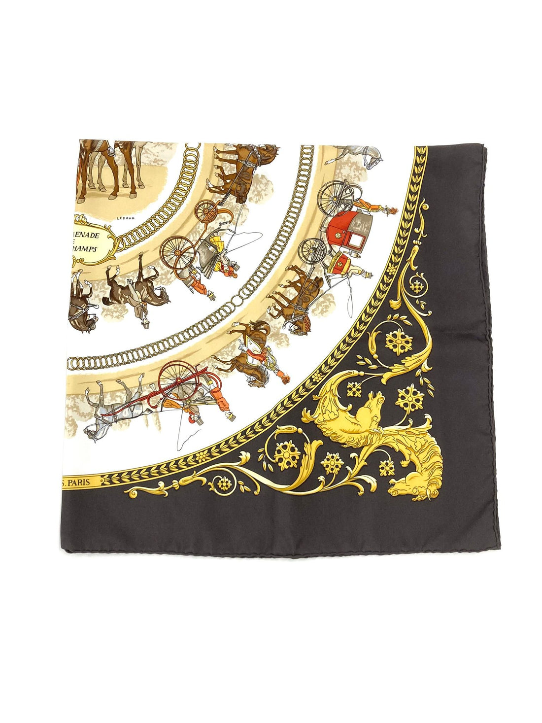 Hermes La Promenade de Longchamps Silk Scarf, 90