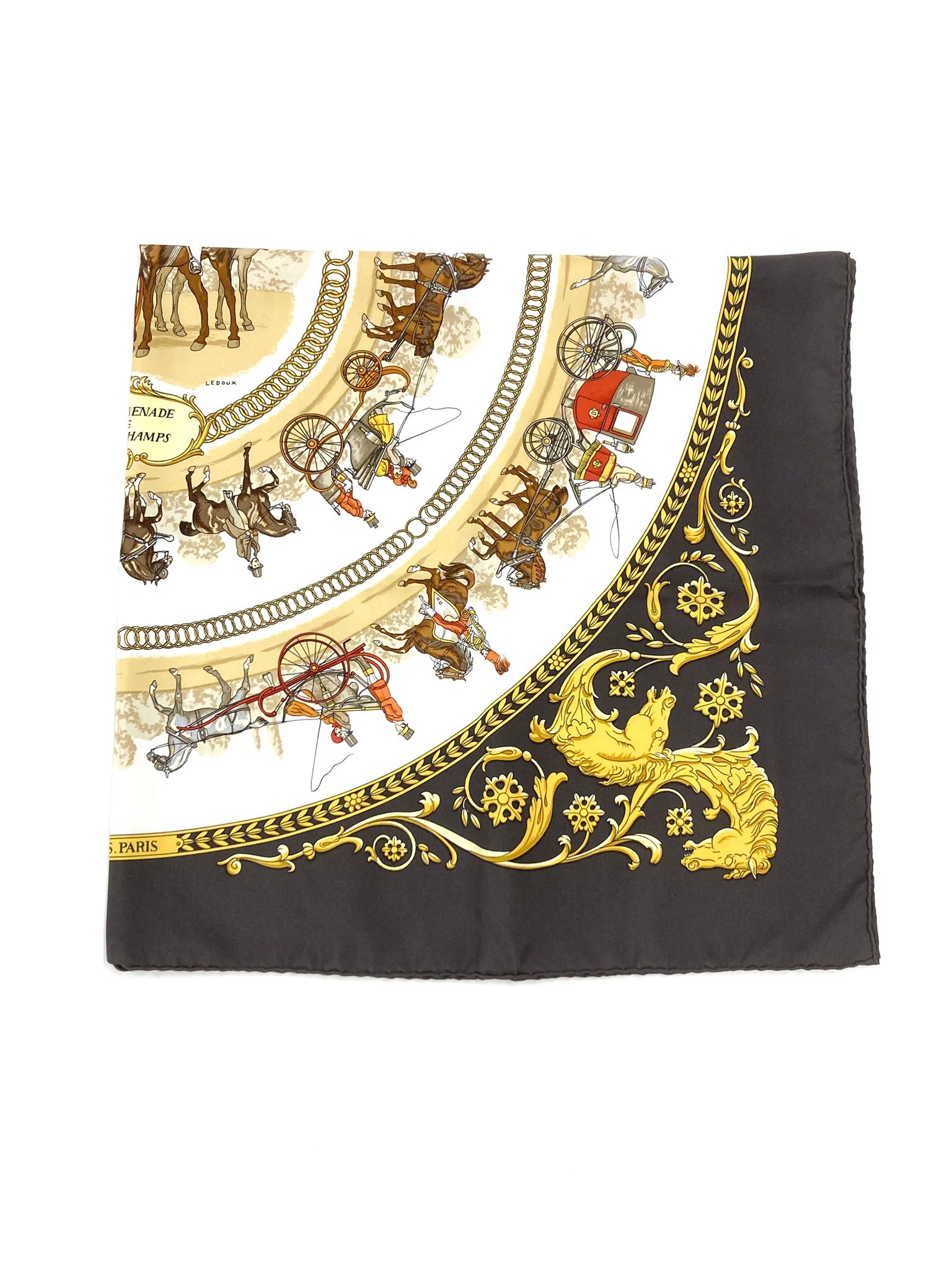 Hermes La Promenade de Longchamps Silk Scarf, 90