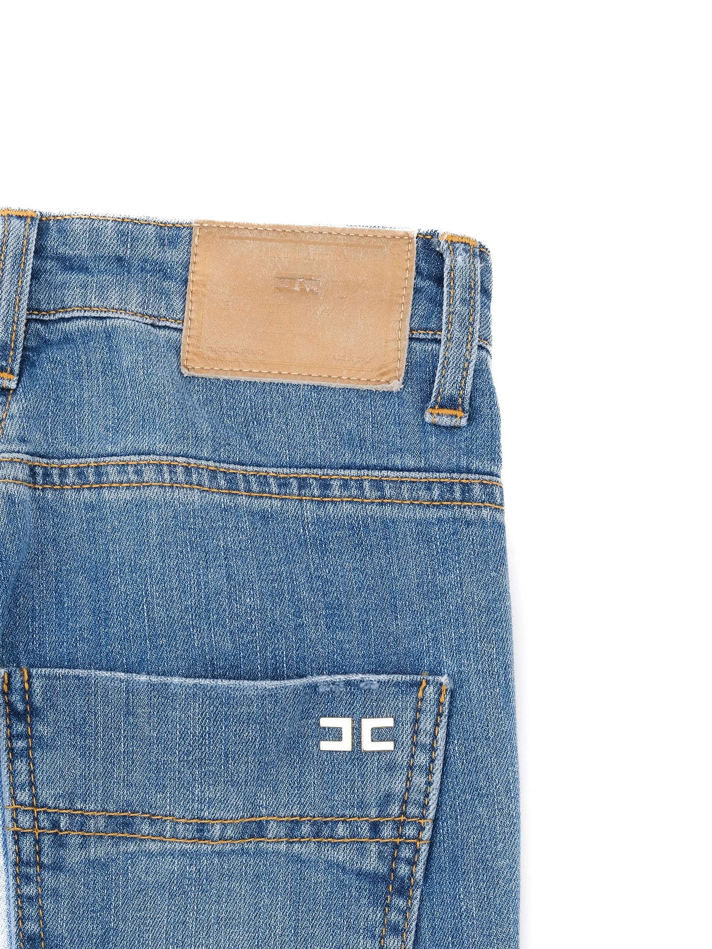 excellent elisabetta franchi blue flared denim jeans size s