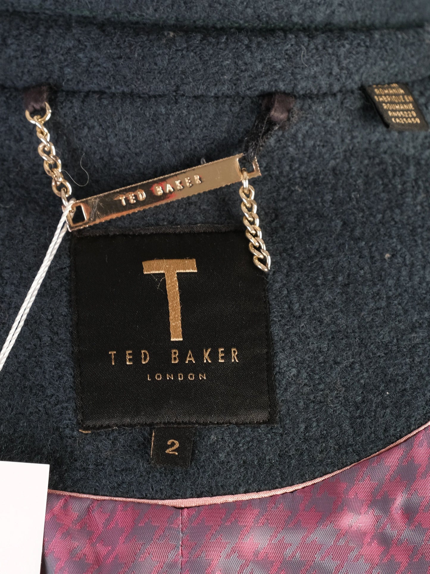 excellent ted baker women's green wool overcoat size s