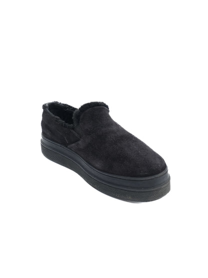 Excellent Prada Black Suede Slip-On Shoes Size 38 with Comfortable Lining