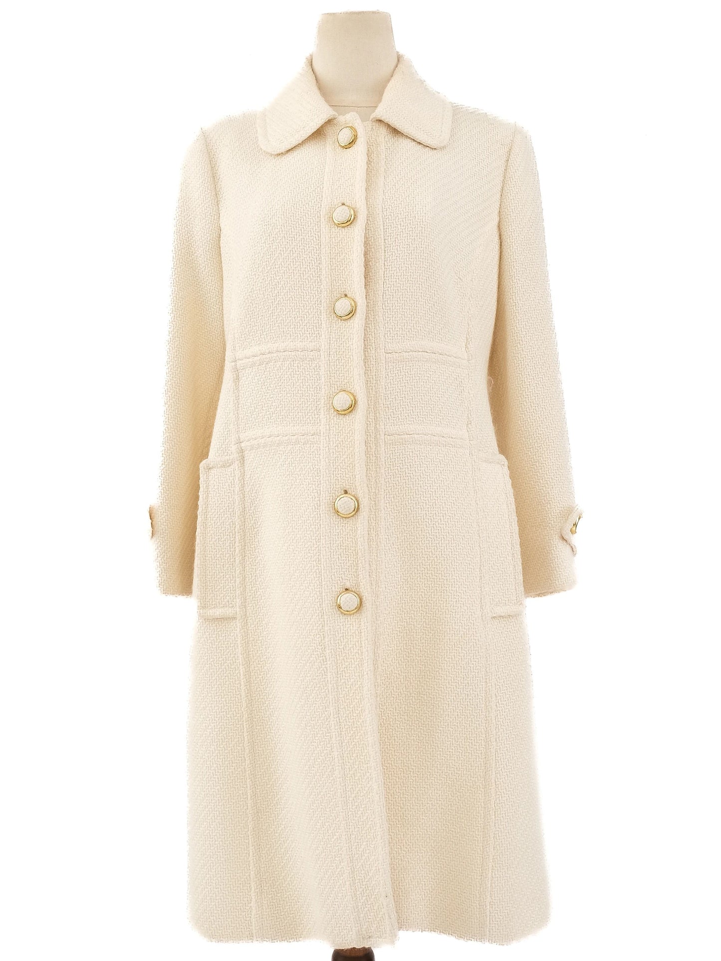 excellent luisa spagnoli white textured coat size l