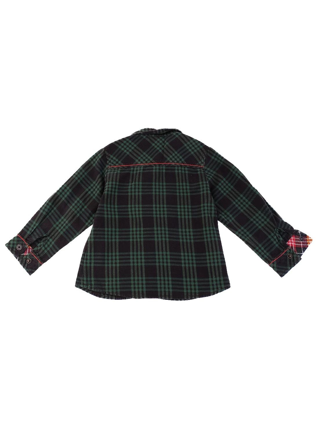 excellent kenzo kids green cotton plaid shirt size 3 with embroidery