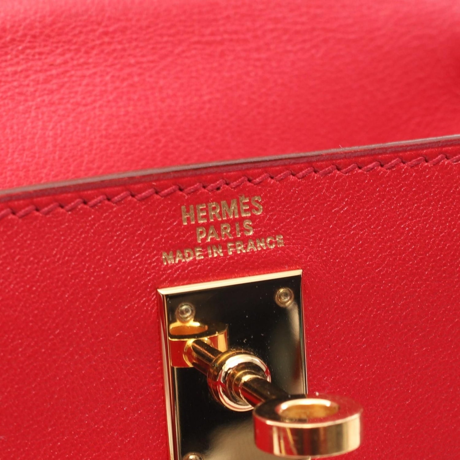 Hermes Mini Kelly Crossbody Hand Bag D Gulliver Leather Red Ghw