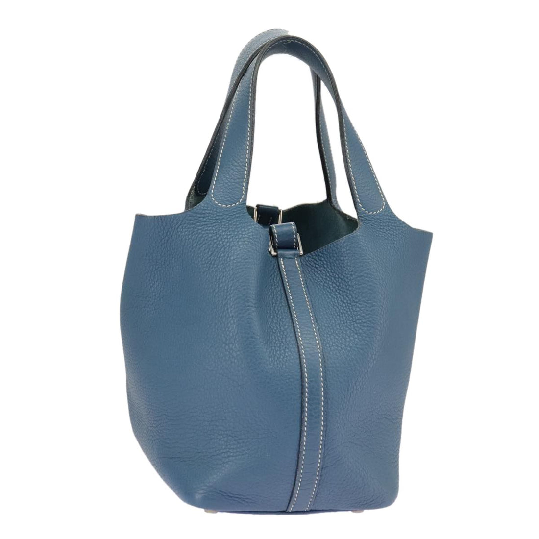 Hermes Picotan Pm Hand Bag Taurillon Clemence Blue Auth