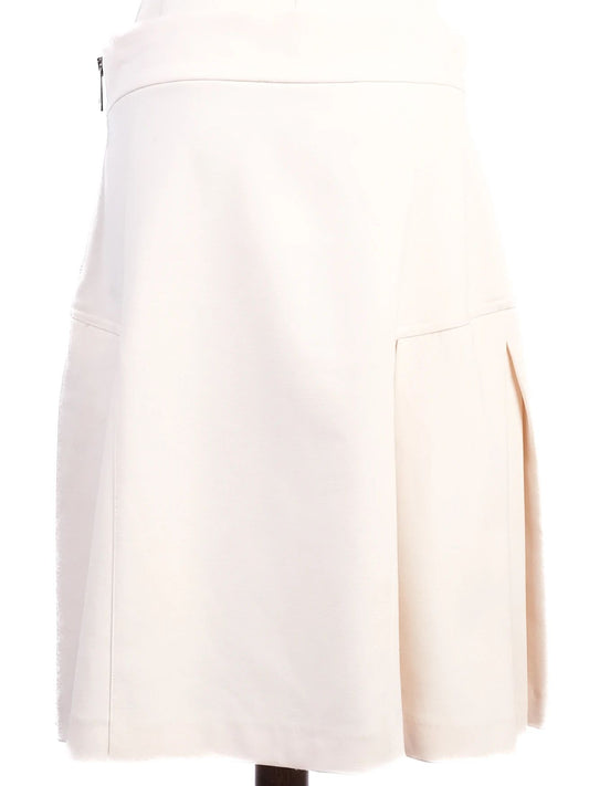 Excellent Pinko White Pleated Skirt in Viscose Size M