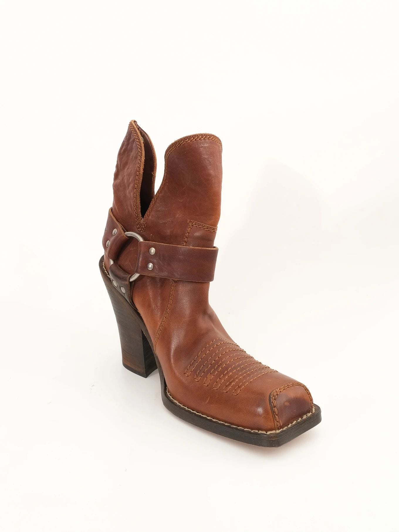 perfect dior orange leather high-heeled western boots size 39