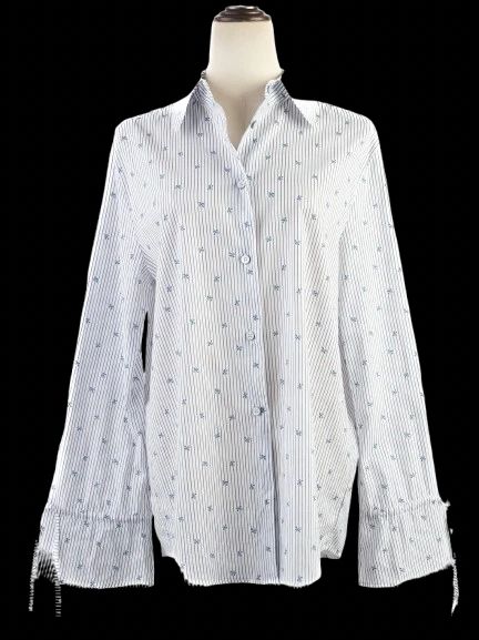 new jacob cohen women's white button-up shirt size m