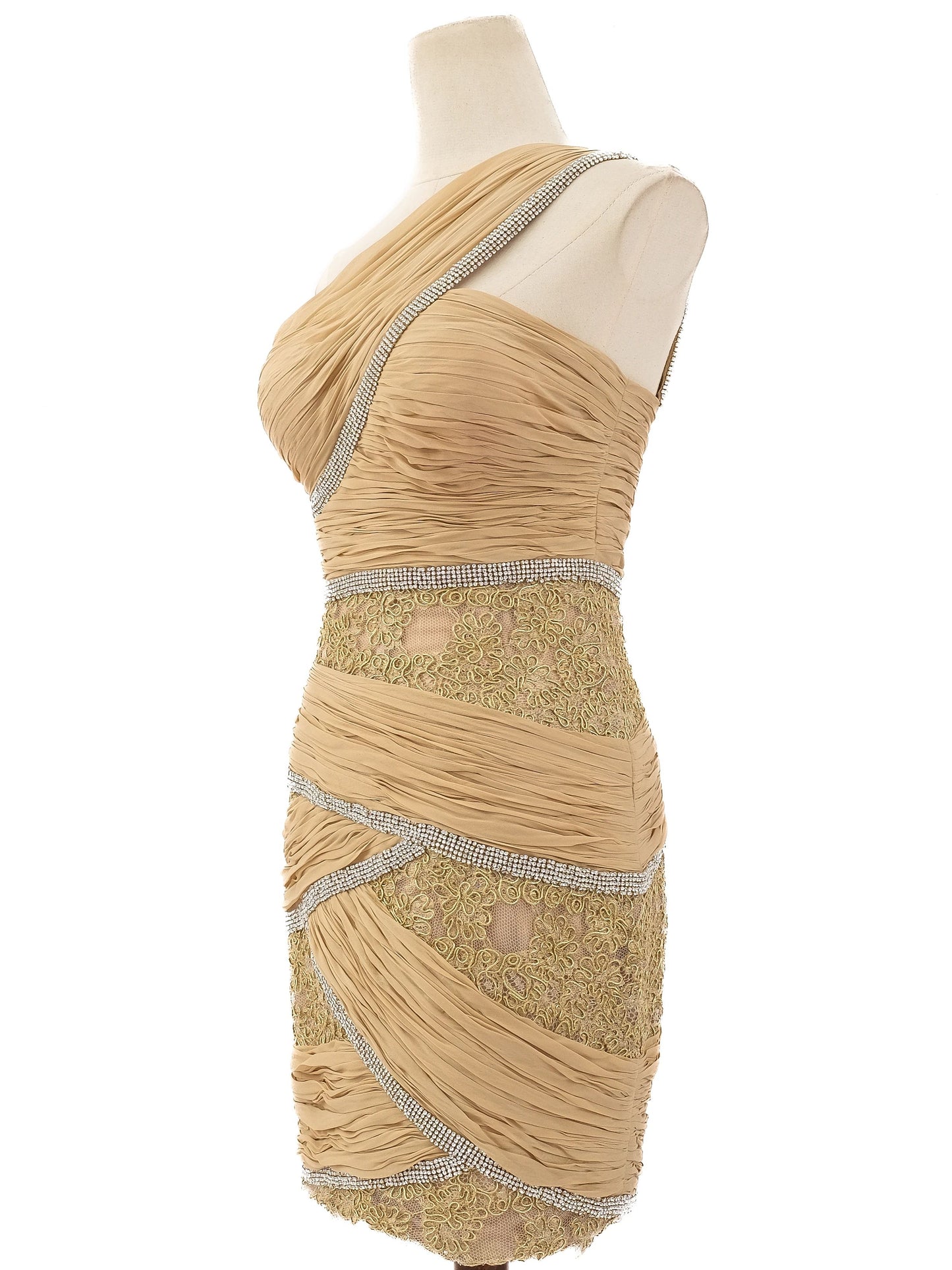 excellent zuhair murad orange silk one-shoulder dress size s
