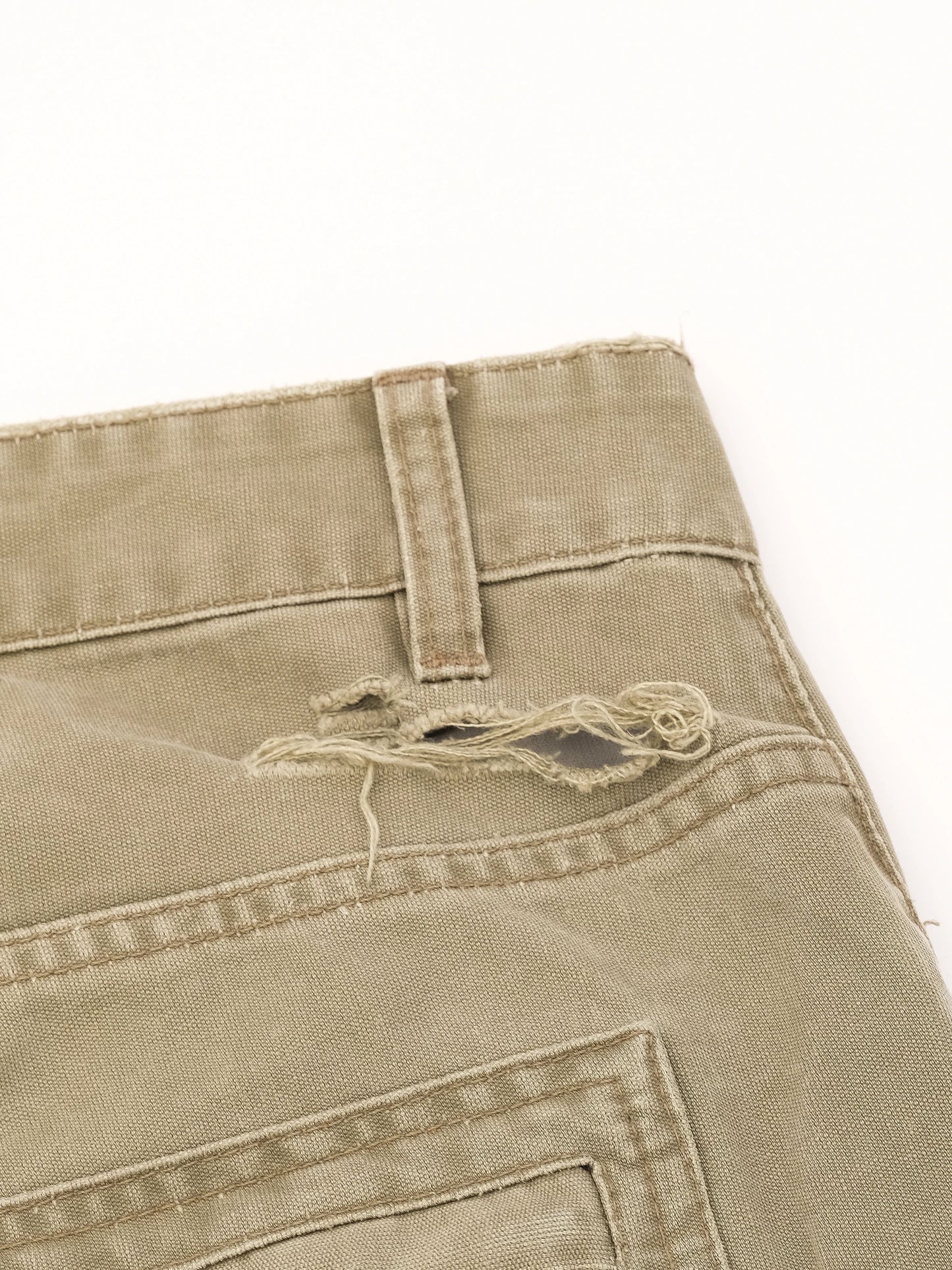 excellent balmain women's green pants size m with distressed details