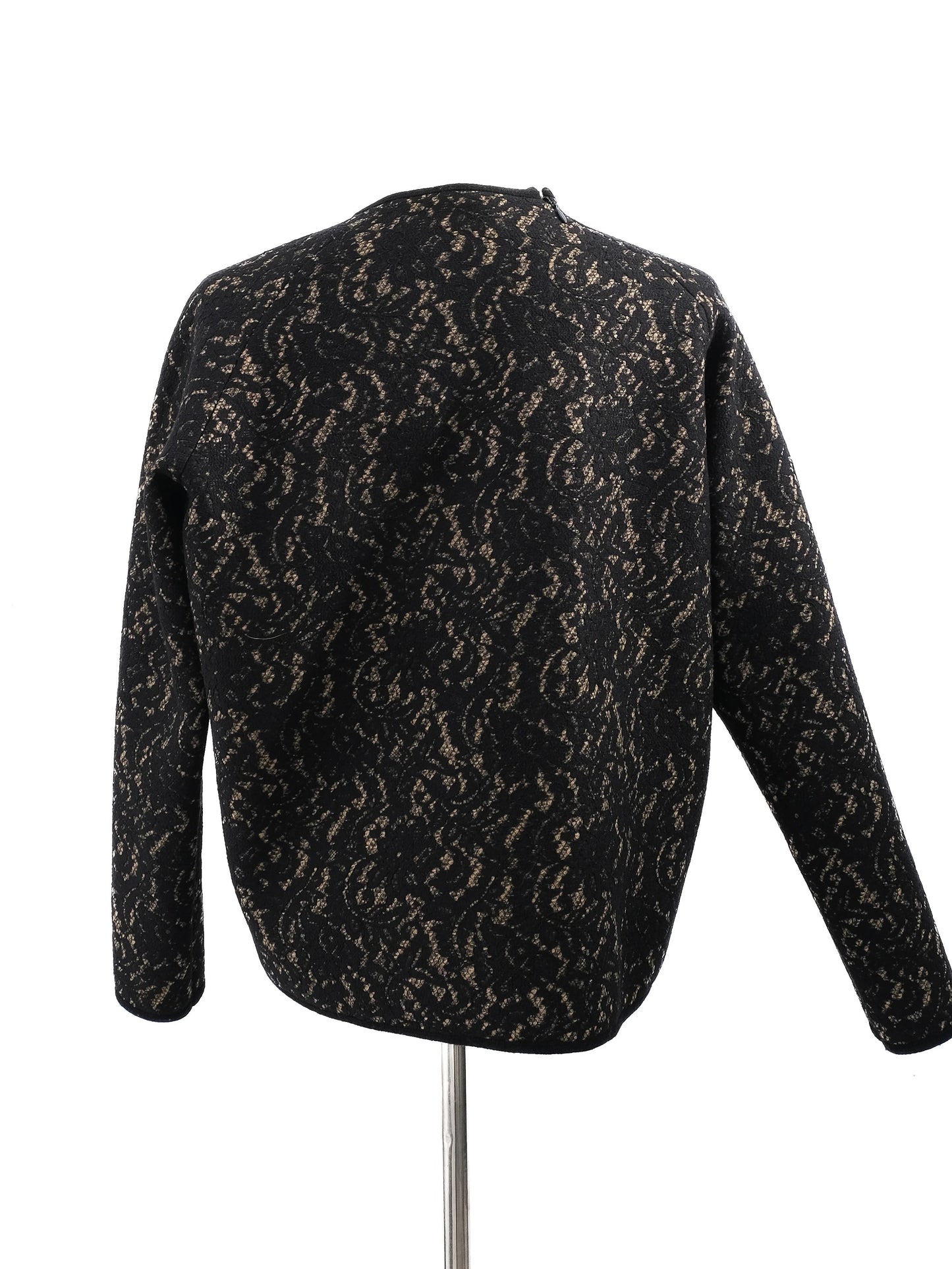 new n21 black wool sweater size m with abstract pattern
