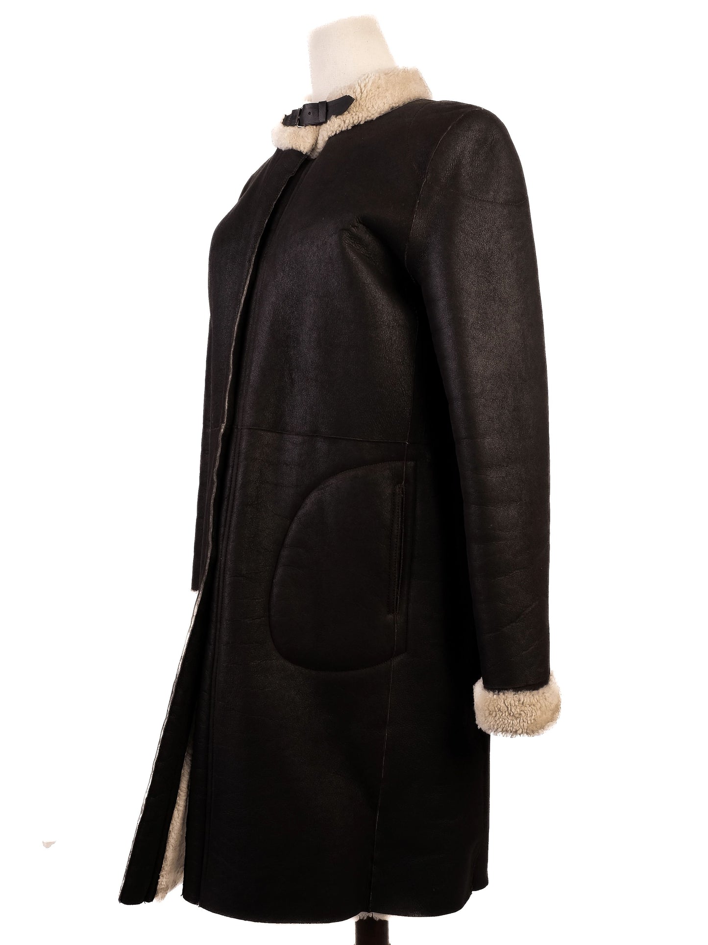 average simonetta ravizza orange coat size s with shearling
