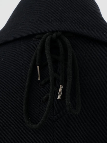 Excellent Alexander McQueen Black Wool Double-Breasted Coat Size M