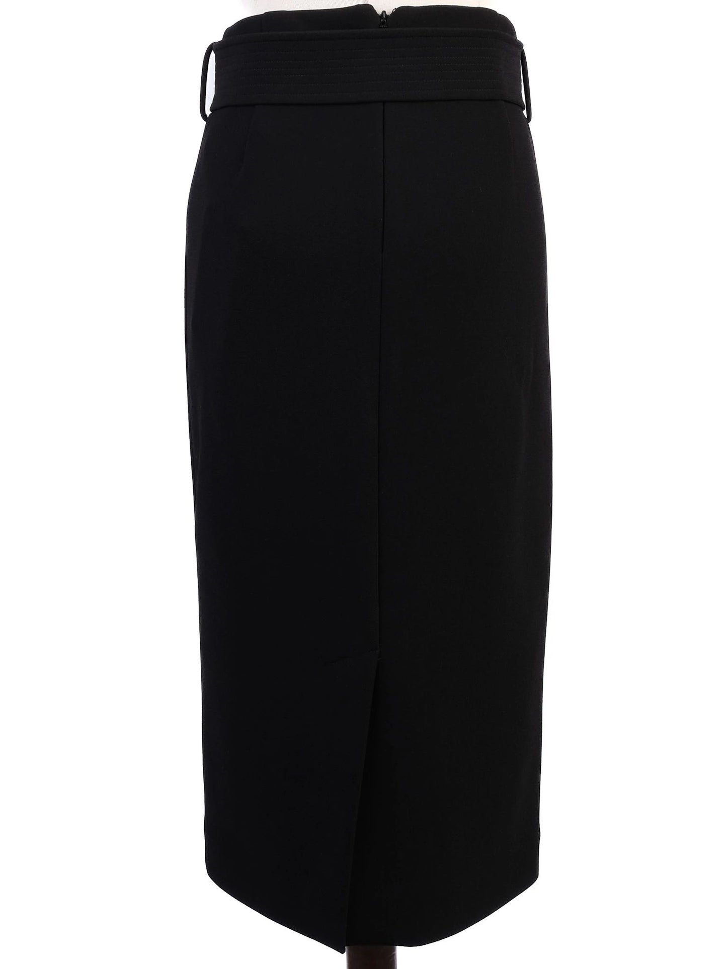 new reiss black midi skirt xxs pencil shape with belted waist