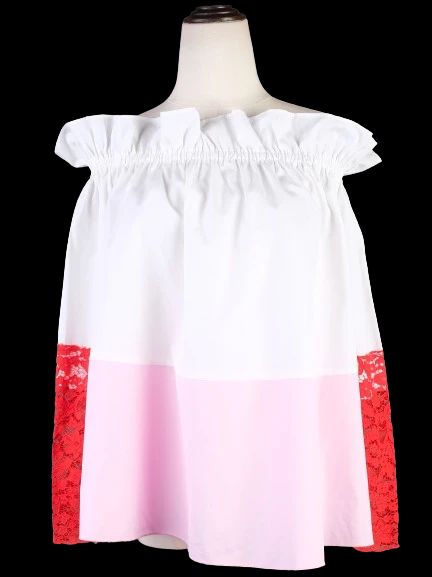 sportmax excellent condition off-the-shoulder top size s ruffled neckline