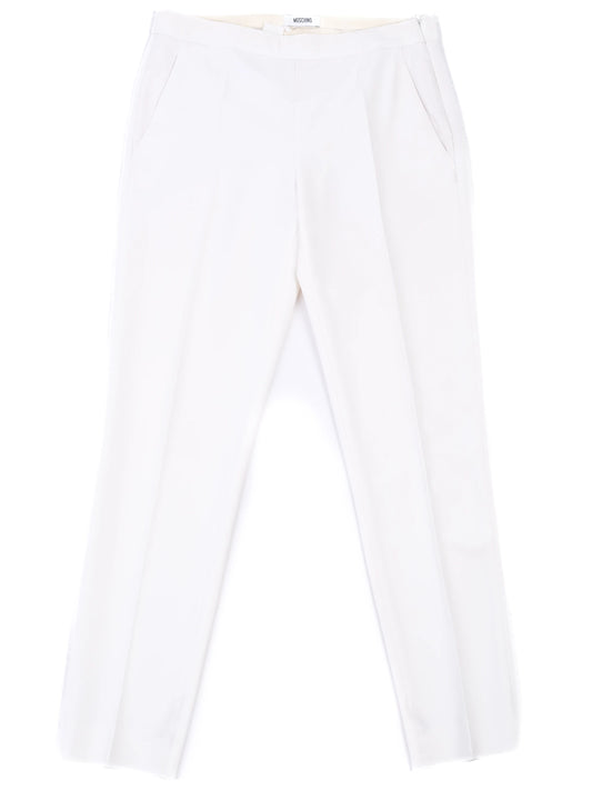 Good Moschino White Trousers Size M Triacetate Women
