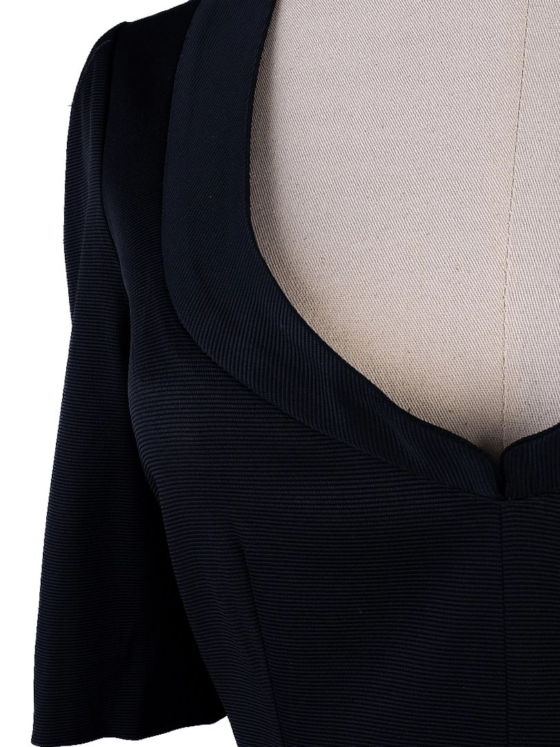 perfect emporio armani black nylon dress size s v-neck short sleeves