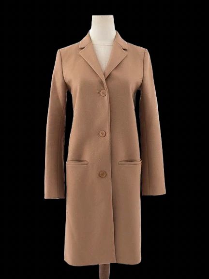 excellent cos orange wool coat size xs with button front