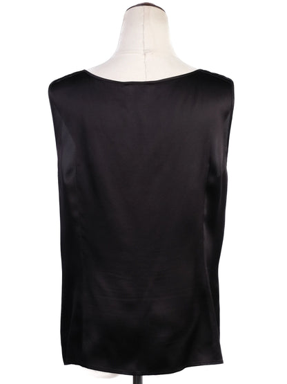 Excellent Escada Black Silk Sleeveless Blouse Size M