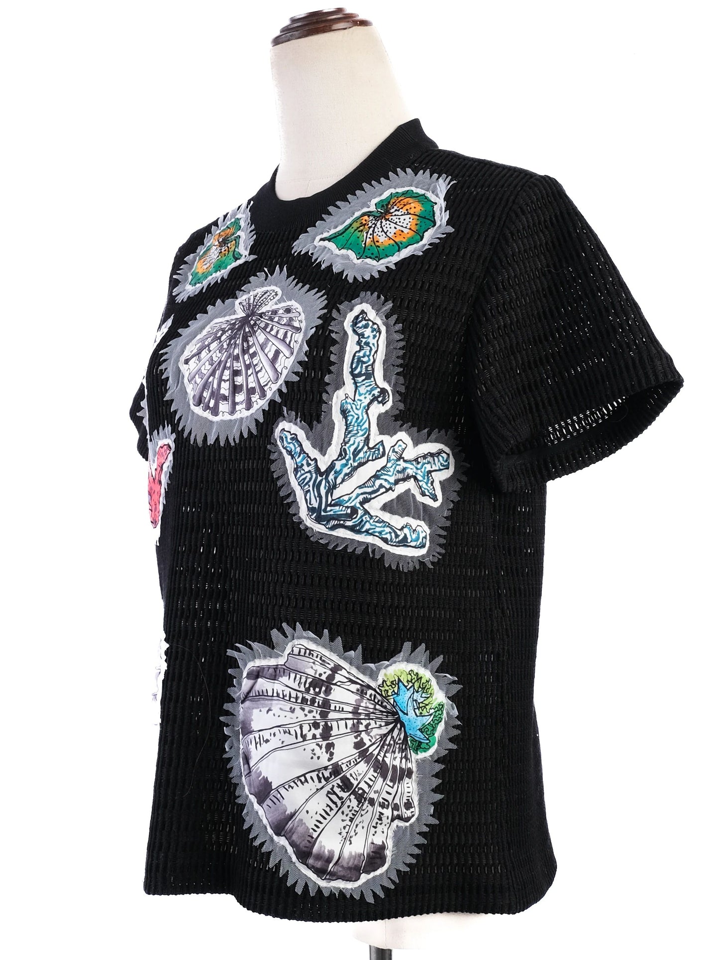 emilio pucci black short sleeve knit top size m excellent condition