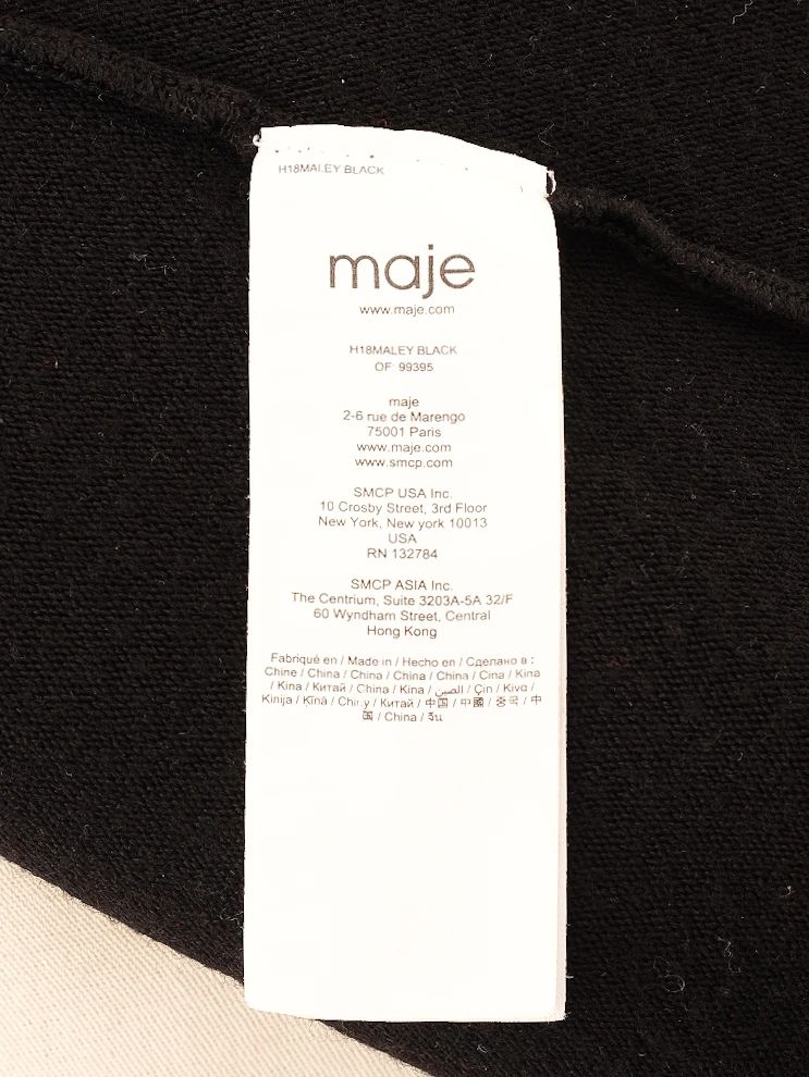 excellent maje black wool sweater & green pleated skirt set for women