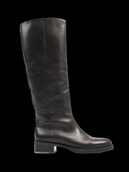 Excellent Max Mara Black Knee-High Leather Boots Size 37