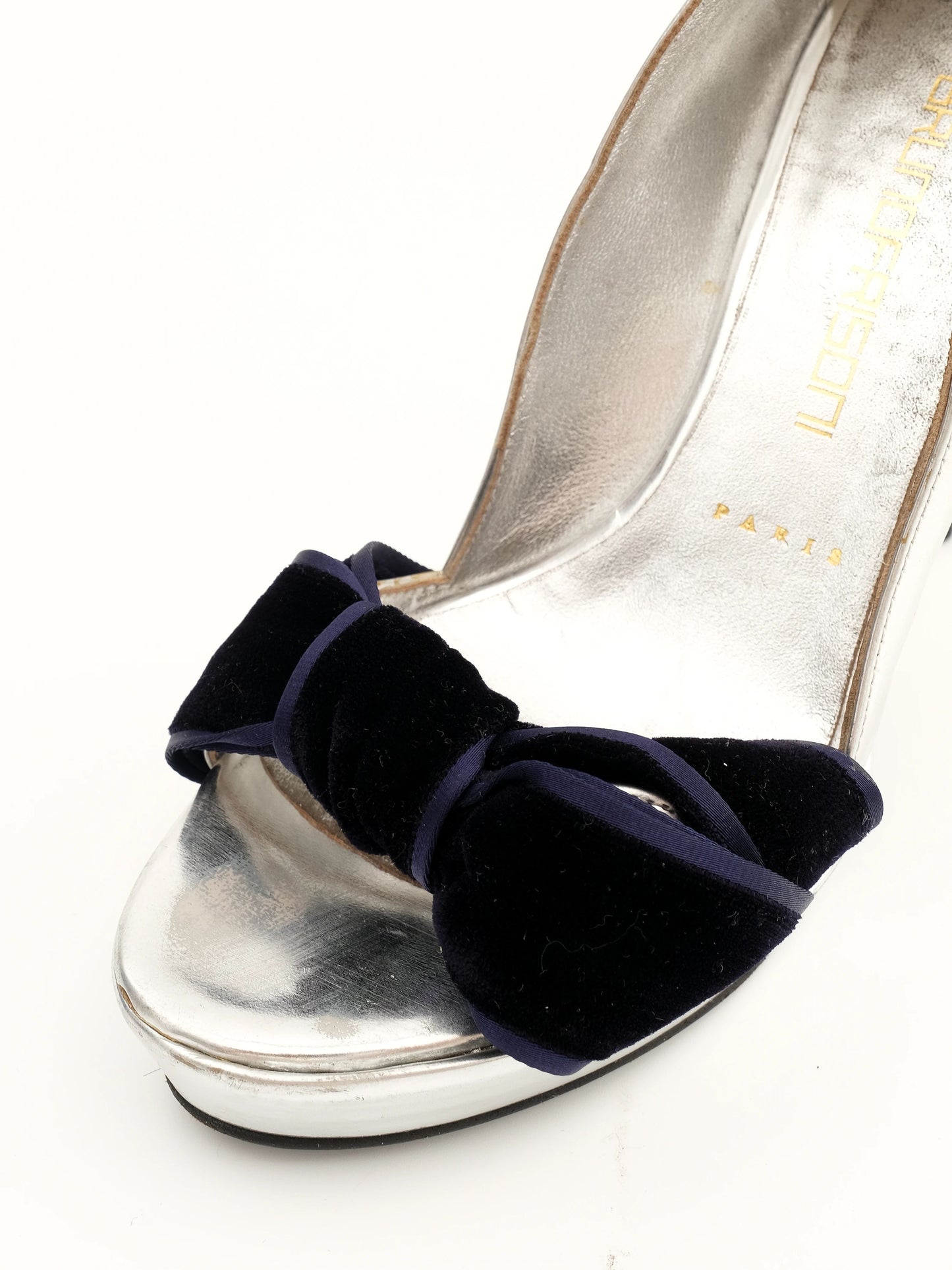 good bruno frisoni gray leather high-heeled shoes size 36