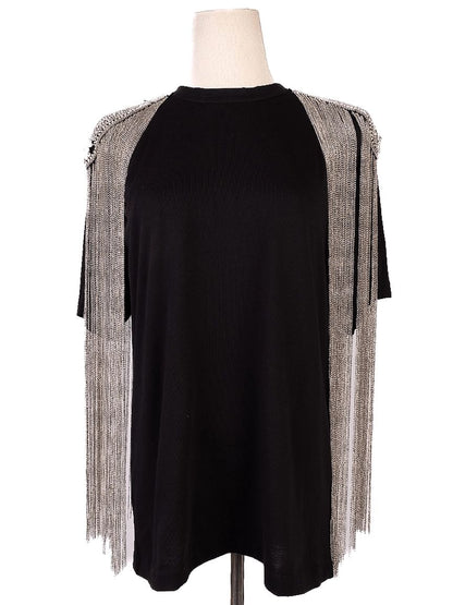 NEW Christopher Kane Black Top XS with Chain Fringe Design