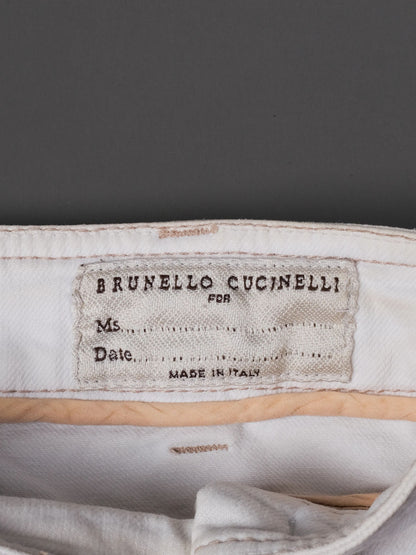 Excellent Brunello Cucinelli White Tapered Leg Pants Size XL